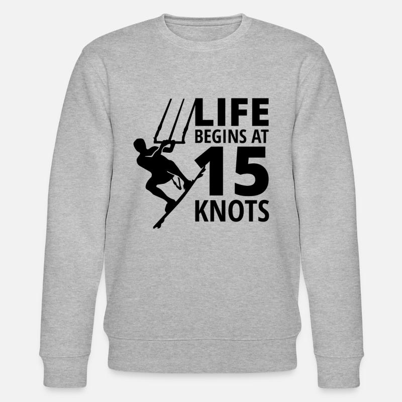 Kitesurf Kiteboard Kiteboarder Kitesurf - Sweat bio CHANGER Stanley/Stella Unisexe - gris chiné