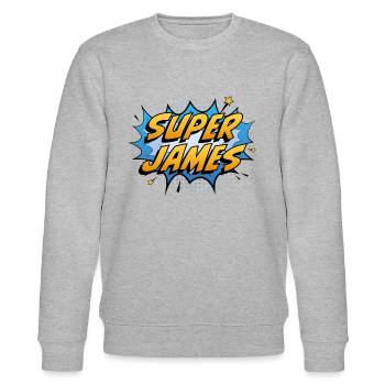 Super James - Stanley/Stella Unisex Bio-Sweatshirt CHANGER  - Grau meliert - Vorne - Nik (191cm) & Marisol (170cm)