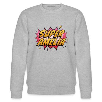 Super Amelia - Stanley/Stella CHANGER Unisex Organic Sweatshirt - heather grey - Front - Nik (191cm) & Marisol (170cm)