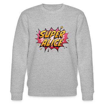 Super Alice - Stanley/Stella Unisex Bio-Sweatshirt CHANGER  - Grau meliert - Vorne - Nik (191cm) & Marisol (170cm)