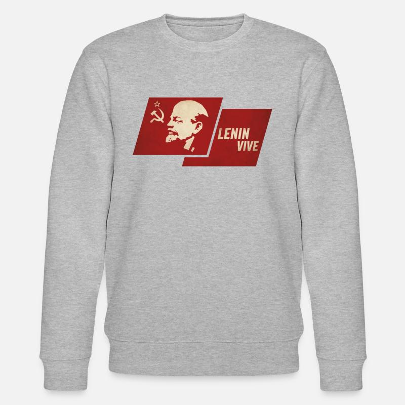 Lenin lebt Flagge - Stanley/Stella Unisex Bio-Sweatshirt CHANGER  - Grau meliert