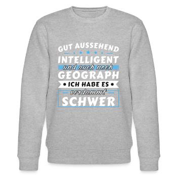Gut aussehend intelligent - Geograph Edition - Stanley/Stella Unisex Bio-Sweatshirt CHANGER  - Grau meliert - Vorne - Nik (191cm) & Marisol (170cm)