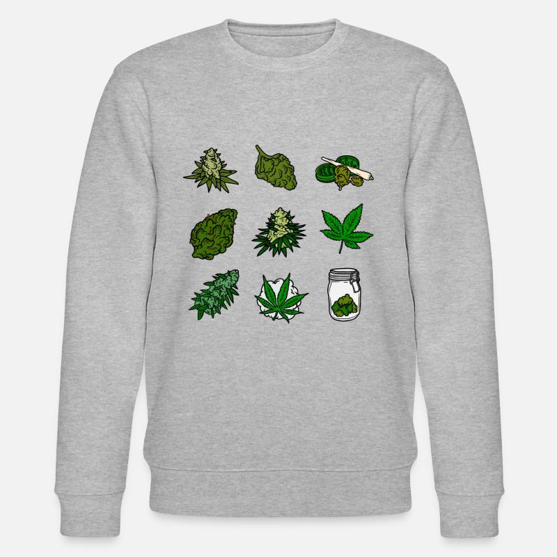 Cannabis, Weed Sticker Pack - Stanley/Stella Unisex Bio-Sweatshirt CHANGER  - Grau meliert