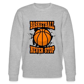 Basketball Never Stop - Stanley/Stella Unisex Bio-Sweatshirt CHANGER  - Grau meliert - Vorne - Nik (191cm) & Marisol (170cm)
