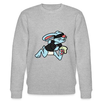 Rabbit Thief Hasen Räuber - Stanley/Stella Unisex Bio-Sweatshirt CHANGER  - Grau meliert - Vorne - Nik (191cm) & Marisol (170cm)