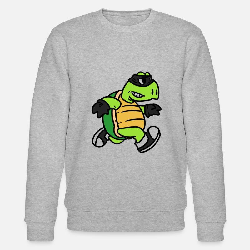 Turtle thief, Schildkröten Räuber - Stanley/Stella Unisex Bio-Sweatshirt CHANGER  - Grau meliert