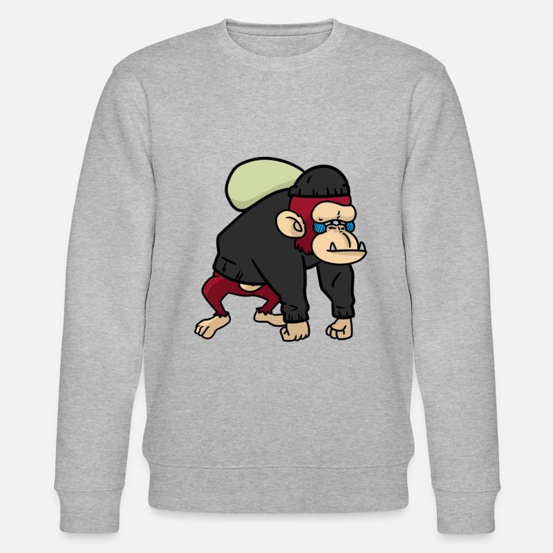 Robber Baboon monkey monkey baboons - Stanley/Stella CHANGER Unisex Organic Sweatshirt - heather grey
