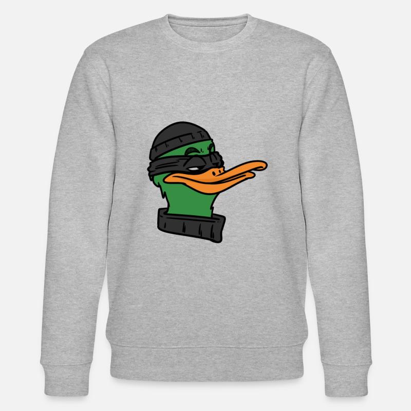 Duck Robber , Ente Räuber - Stanley/Stella Unisex Bio-Sweatshirt CHANGER  - Grau meliert