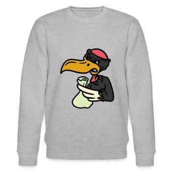 Vulture Housebreaker, Geier Räuber - Stanley/Stella Unisex Bio-Sweatshirt CHANGER  - Grau meliert - Vorne - Nik (191cm) & Marisol (170cm)