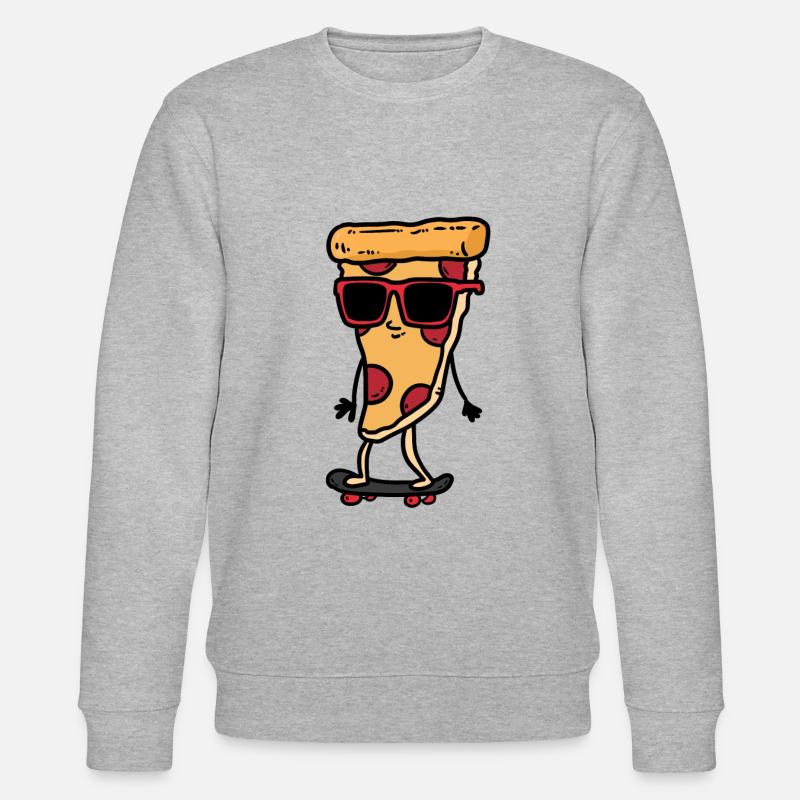 Pizza Skateboard - Stanley/Stella Unisex Bio-Sweatshirt CHANGER  - Grau meliert
