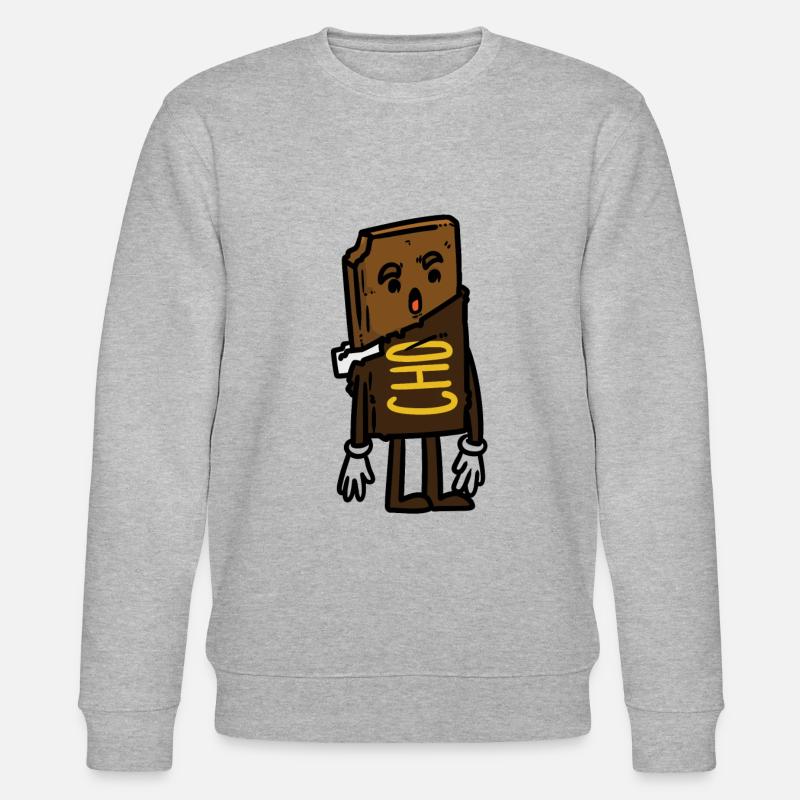 Chocolate Bite, chocolat - Sweat bio CHANGER Stanley/Stella Unisexe - gris chiné