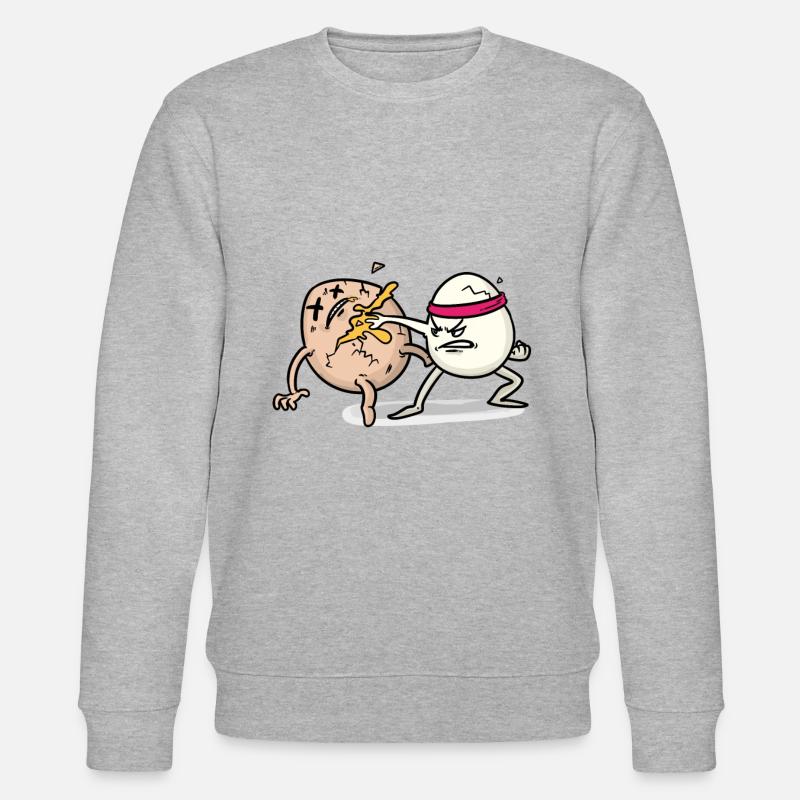 EGG FIGHT Eier kampf - Stanley/Stella Unisex Bio-Sweatshirt CHANGER  - Grau meliert
