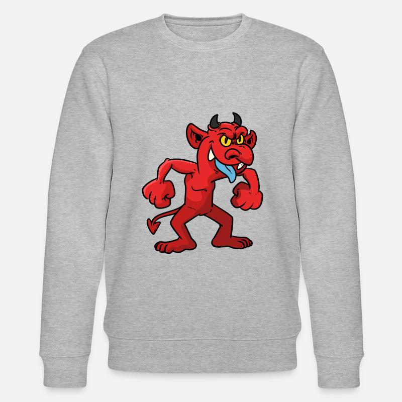 Angry devil Comic - Stanley/Stella Unisex Bio-Sweatshirt CHANGER  - Grau meliert