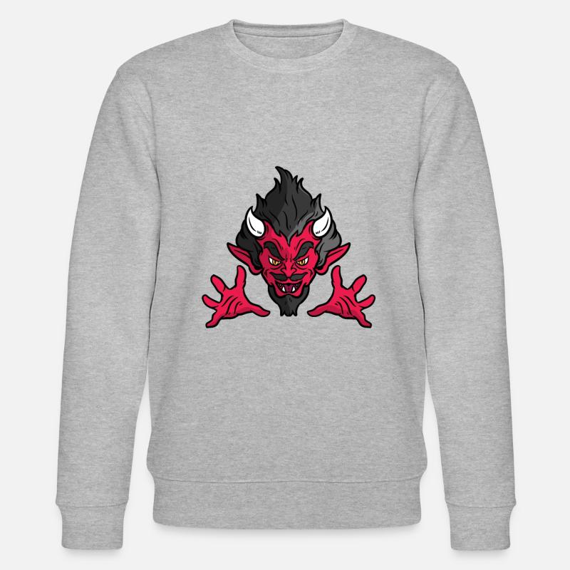 Devil Face - Stanley/Stella Unisex Bio-Sweatshirt CHANGER  - Grau meliert