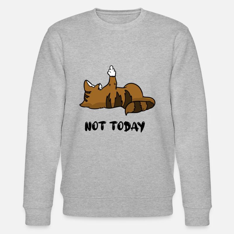 Katze Mittelfinger heute nicht - Stanley/Stella Unisex Bio-Sweatshirt CHANGER  - Grau meliert