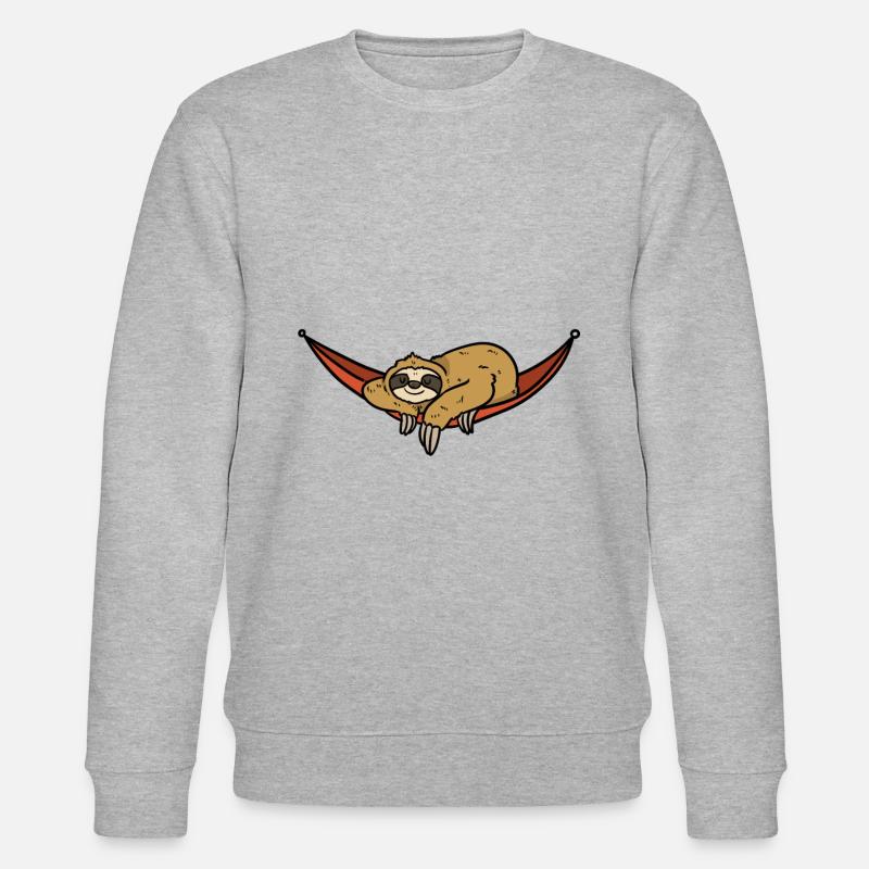 Sloth hammock vacation sleeping - Stanley/Stella CHANGER Unisex Organic Sweatshirt - heather grey