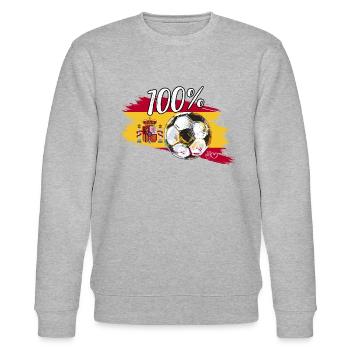 Fußball Fußball Fan Espagne Spanien - Stanley/Stella Unisex Bio-Sweatshirt CHANGER  - Grau meliert - Vorne - Nik (191cm) & Marisol (170cm)