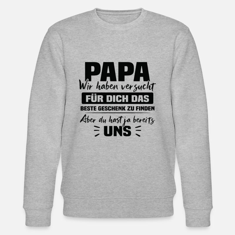 Papa bestes Geschenk - Stanley/Stella Unisex Bio-Sweatshirt CHANGER  - Grau meliert