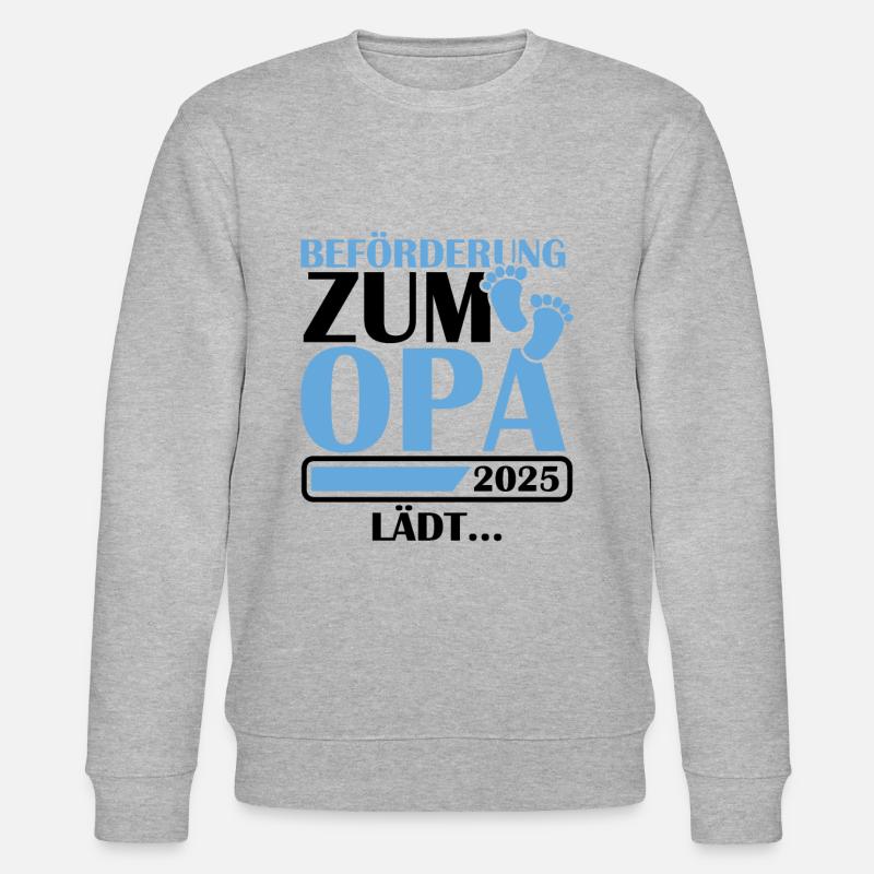 Beförderung zum Opa 2025 - Stanley/Stella Unisex Bio-Sweatshirt CHANGER  - Grau meliert