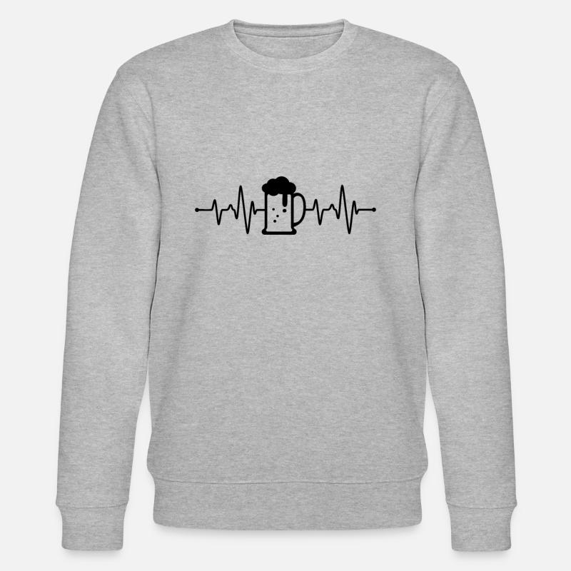 Bier Herzschlag - Stanley/Stella Unisex Bio-Sweatshirt CHANGER  - Grau meliert