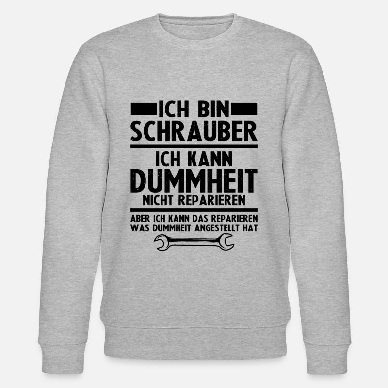 Ich bin schrauber - Stanley/Stella Unisex Bio-Sweatshirt CHANGER  - Grau meliert