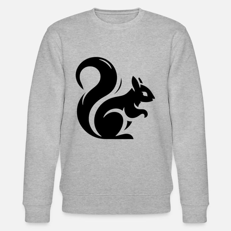 Minimalistische Eichhörnchen-Silhouette - Stanley/Stella Unisex Bio-Sweatshirt CHANGER  - Grau meliert