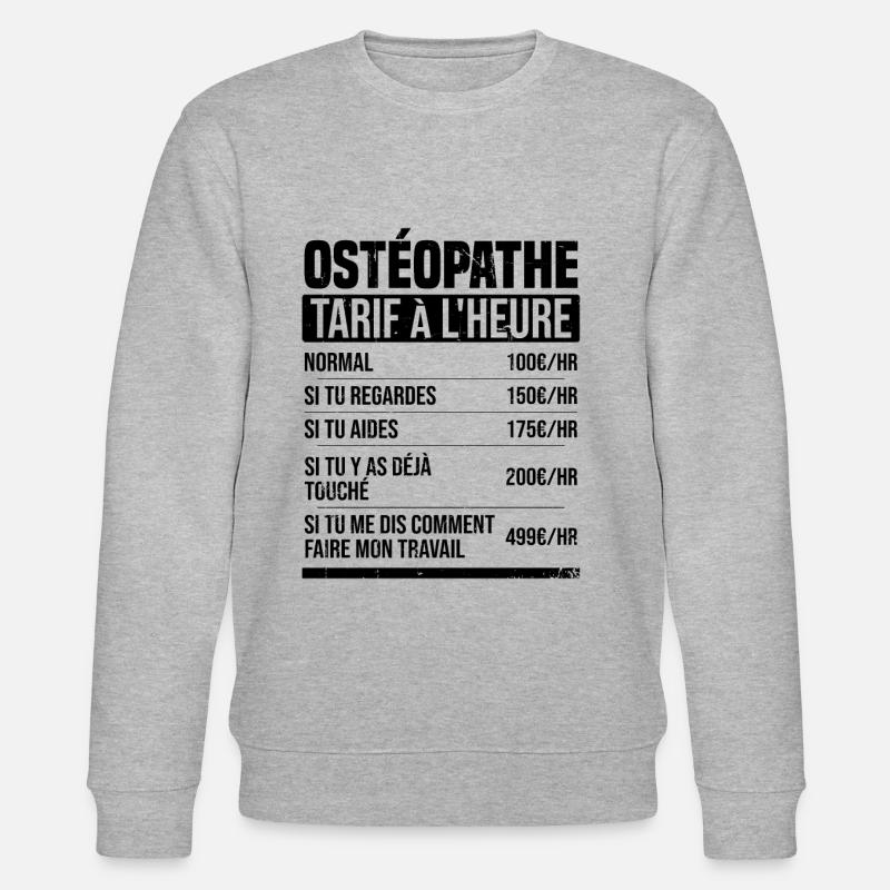 Osteopath Stundensatz Geschenkidee Humor - Stanley/Stella Unisex Bio-Sweatshirt CHANGER  - Grau meliert
