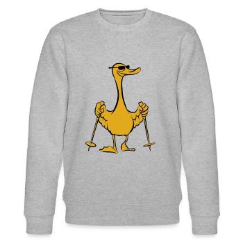 Mallard - Duck with sticks - Walking - Stanley/Stella CHANGER Unisex Organic Sweatshirt - heather grey - Front - Nik (191cm) & Marisol (170cm)