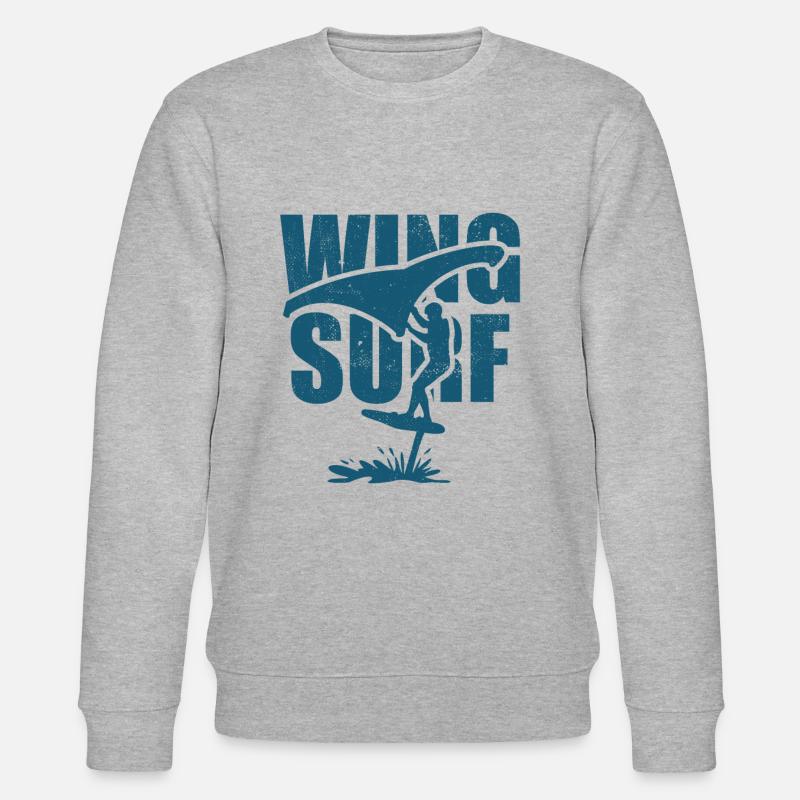 Wing Surfer mit Foil Board - Stanley/Stella Unisex Bio-Sweatshirt CHANGER  - Grau meliert