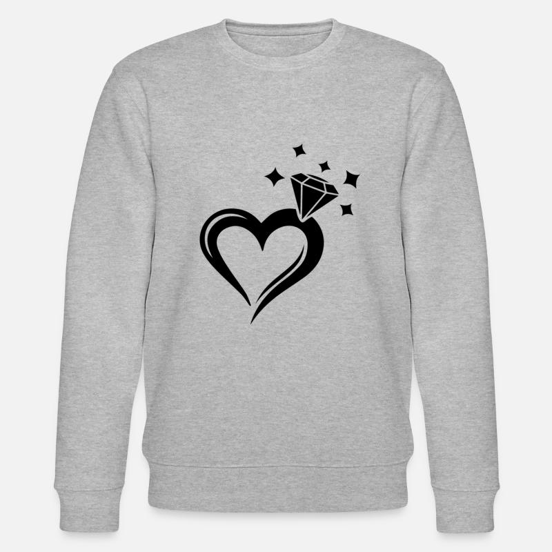 Coeur bague diamant mariage mariage - Sweat bio CHANGER Stanley/Stella Unisexe - gris chiné