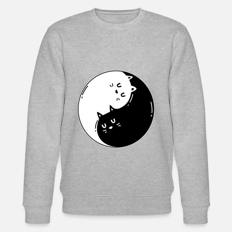 Ying Yang Katze - Stanley/Stella Unisex Bio-Sweatshirt CHANGER  - Grau meliert