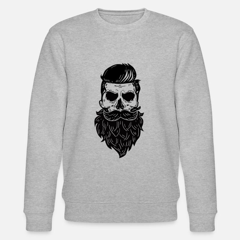 Bearded Skull Skull Skeleton - Stanley/Stella CHANGER Unisex Organic Sweatshirt - heather grey
