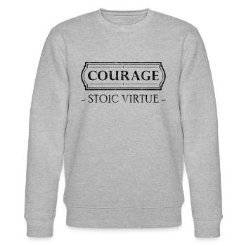 Stoic Virtue Courage Stoicism Gift Stoic - Stanley/Stella CHANGER Unisex Organic Sweatshirt - heather grey - Front - Nik (191cm) & Marisol (170cm)