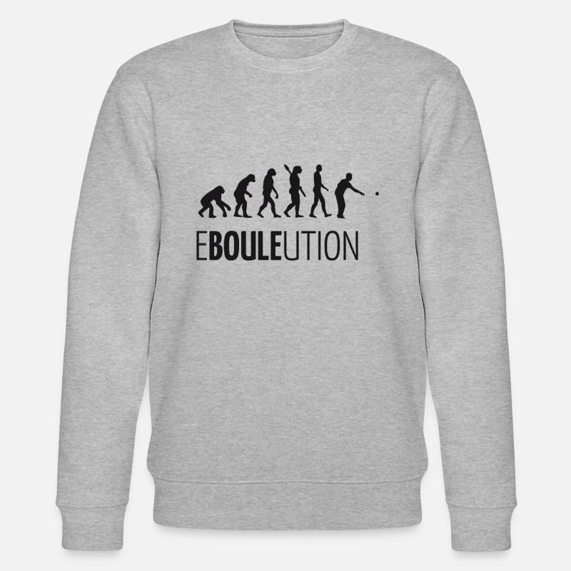 Boule Petanque Bocce EVOLUTION T-Shirt - Stanley/Stella CHANGER Unisex Organic Sweatshirt - heather grey