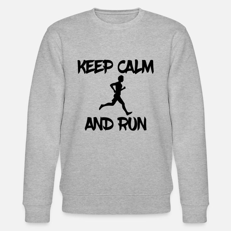 keep calm and run - Stanley/Stella CHANGER Unisex Organic Sweatshirt - heather grey