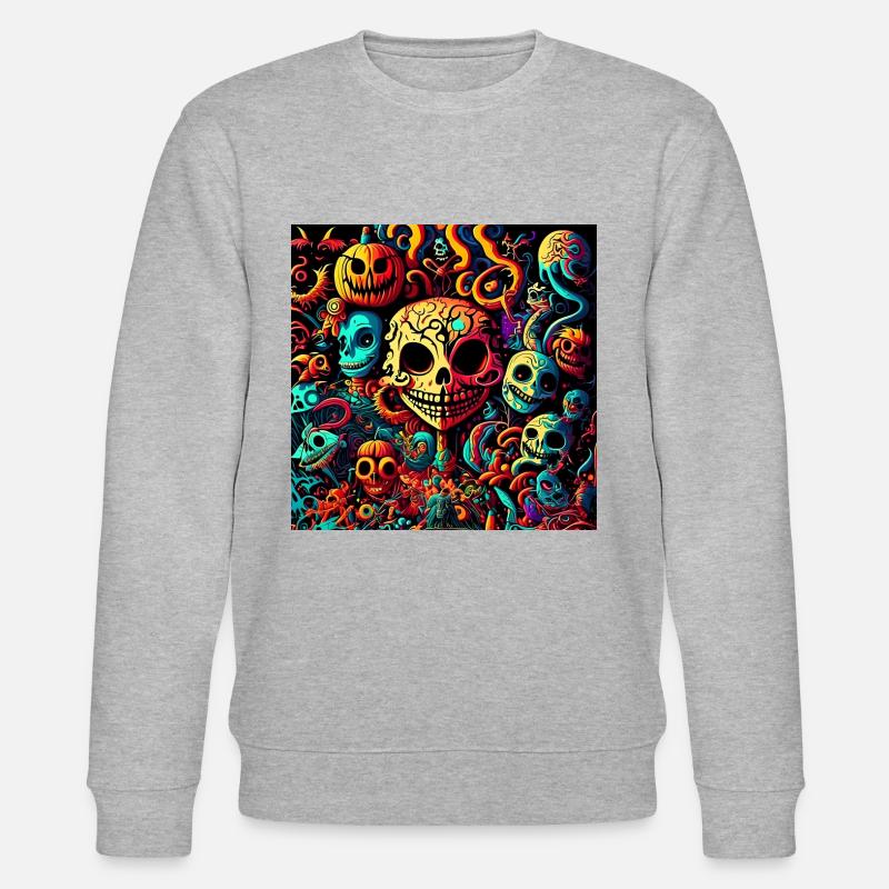 Psychedelic Halloween pattern - Stanley/Stella CHANGER Unisex Organic Sweatshirt - heather grey