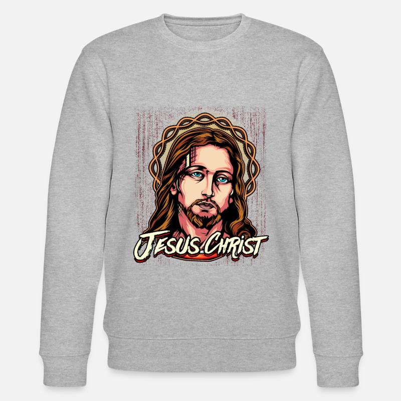 Jesus Christus - Stanley/Stella Unisex Bio-Sweatshirt CHANGER  - Grau meliert