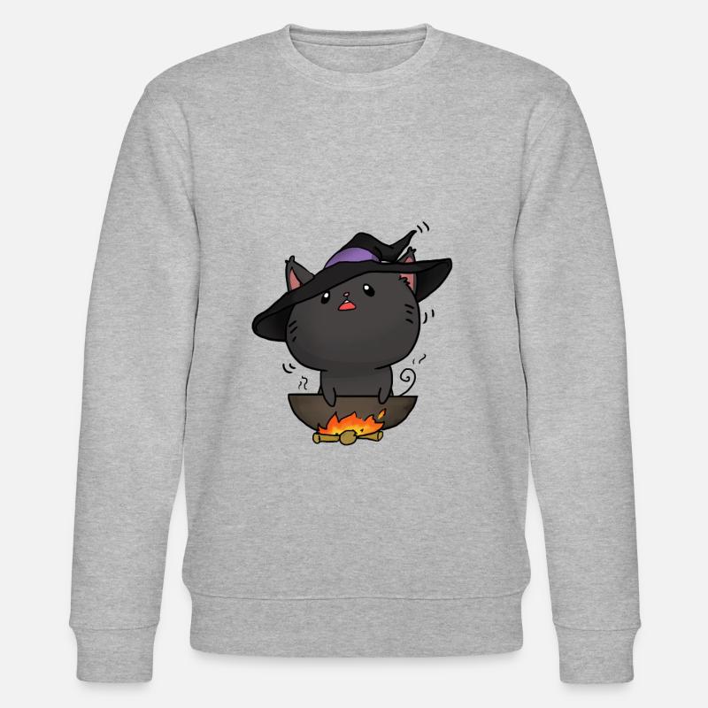Hexe Katze Kawaii - Stanley/Stella Unisex Bio-Sweatshirt CHANGER  - Grau meliert