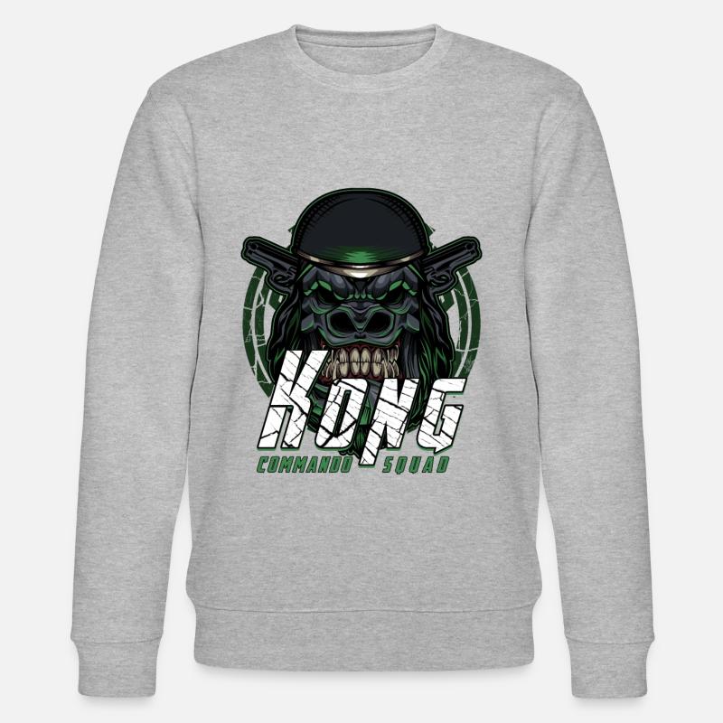 Affen Gorilla - Stanley/Stella Unisex Bio-Sweatshirt CHANGER  - Grau meliert