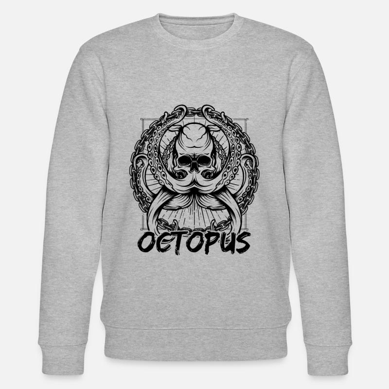 Oktopus - Stanley/Stella Unisex Bio-Sweatshirt CHANGER  - Grau meliert