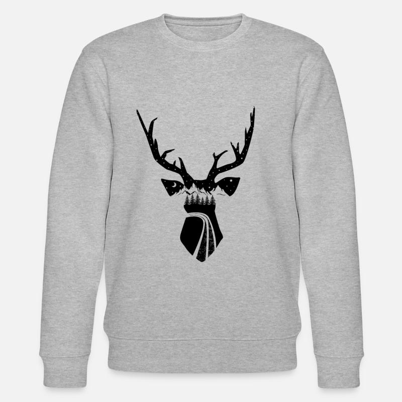 Hirschgeweih - Stanley/Stella Unisex Bio-Sweatshirt CHANGER  - Grau meliert