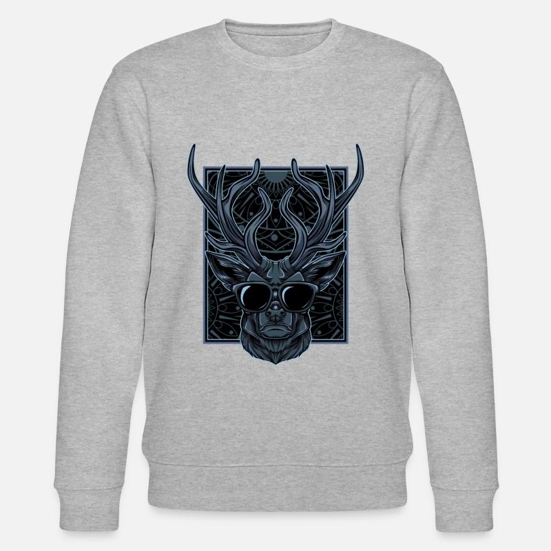 Hirschgeweih - Stanley/Stella Unisex Bio-Sweatshirt CHANGER  - Grau meliert