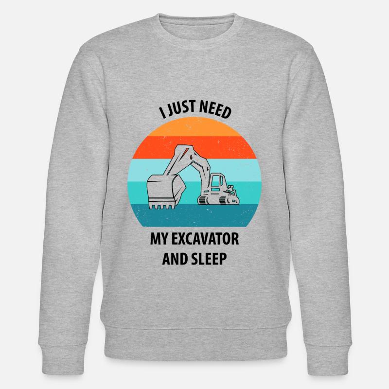 Bagger Baggerfahrer Baggerwagen - Stanley/Stella Unisex Bio-Sweatshirt CHANGER  - Grau meliert