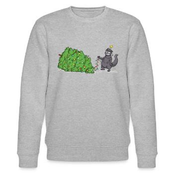 Norby et le sapin de noël (sans texte) - Sweat bio CHANGER Stanley/Stella Unisexe - gris chiné - Devant - Nik (191cm) & Marisol (170cm)