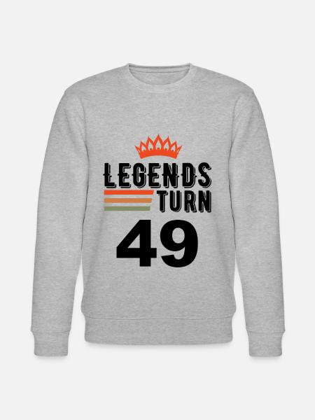 49 Birthday, Legends turn 49 - Stanley/Stella CHANGER Unisex Organic Sweatshirt - heather grey