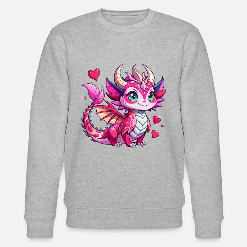 Farbenfroher Drache - Stanley/Stella Unisex Bio-Sweatshirt CHANGER  - Grau meliert