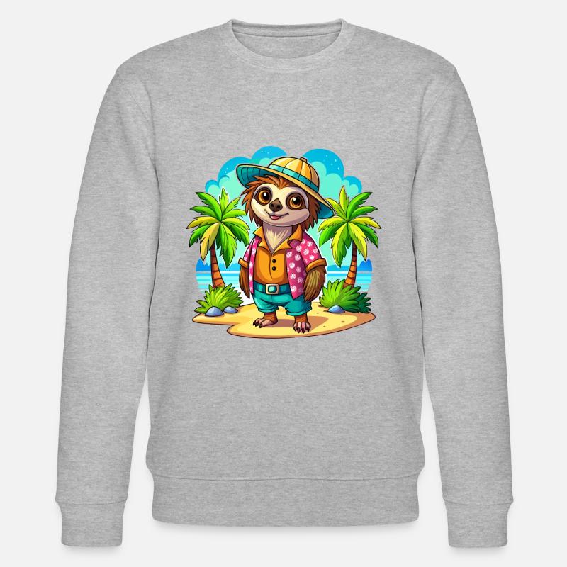 Süßes Urlaubsfaultier - Stanley/Stella Unisex Bio-Sweatshirt CHANGER  - Grau meliert