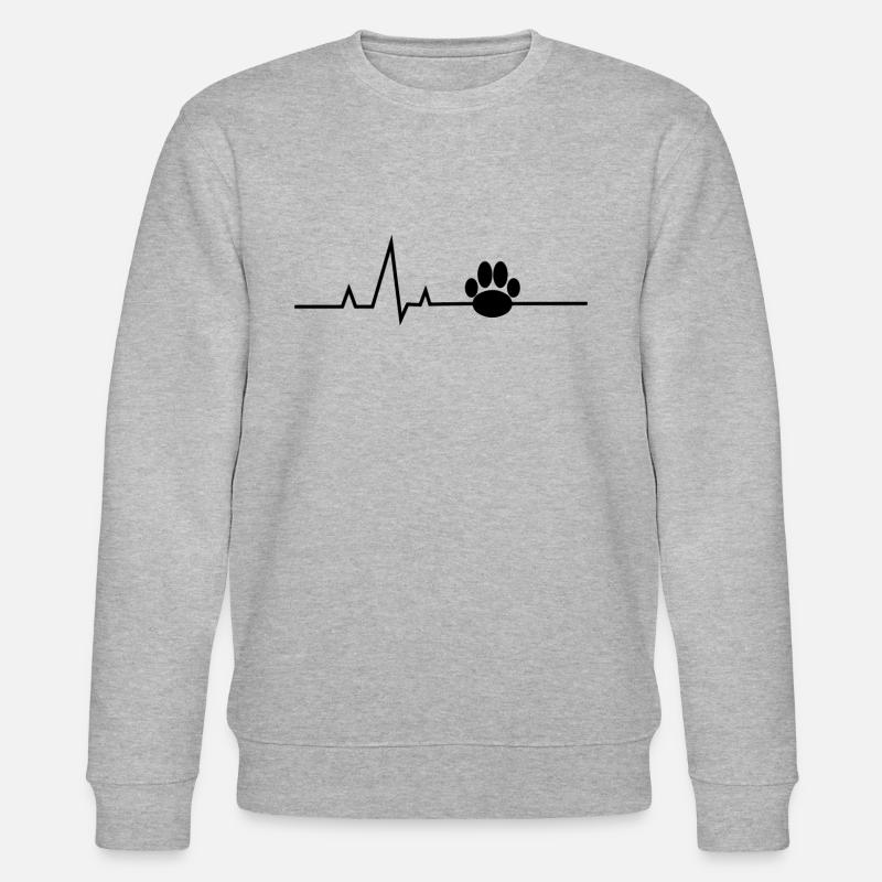Herzschlag Hundepfote - Stanley/Stella Unisex Bio-Sweatshirt CHANGER  - Grau meliert