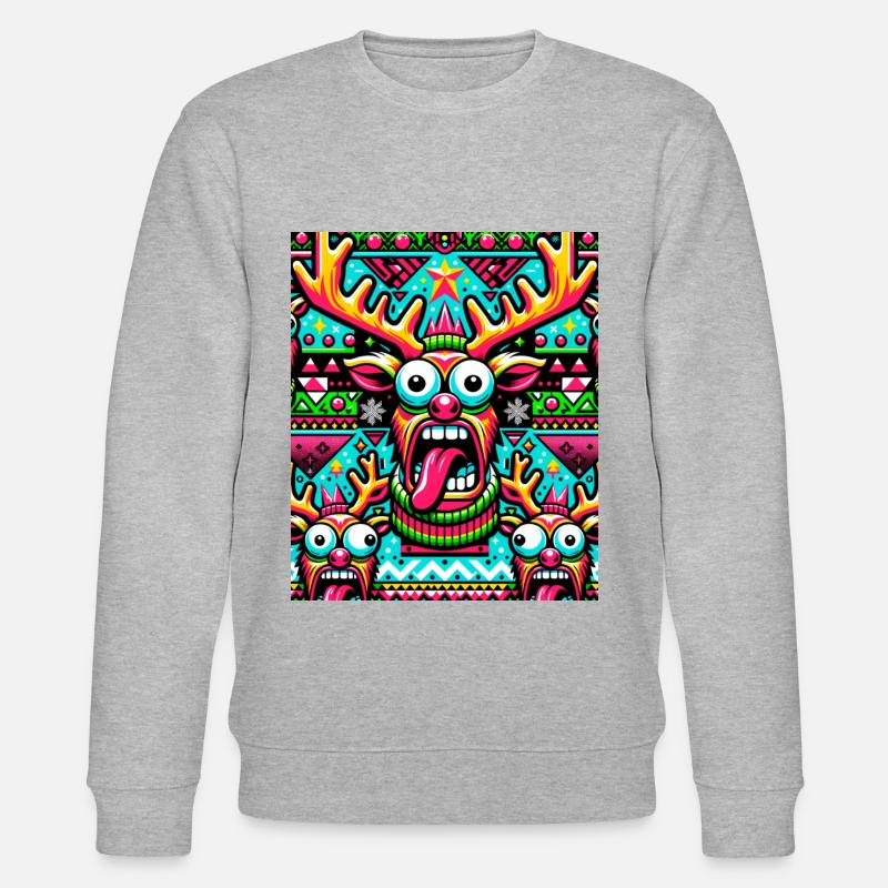 Pull moche Noël - Sweat bio CHANGER Stanley/Stella Unisexe - gris chiné