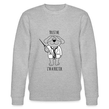 Trust me I m a Dogtor lustiges Hunde Arzt Shirt - Sweat bio CHANGER Stanley/Stella Unisexe - gris chiné - Devant - Nik (191cm) & Marisol (170cm)